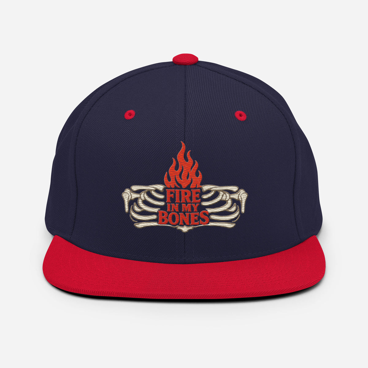 Fire in My Bones Classic Snapback - Navy/ Red - Back View 4