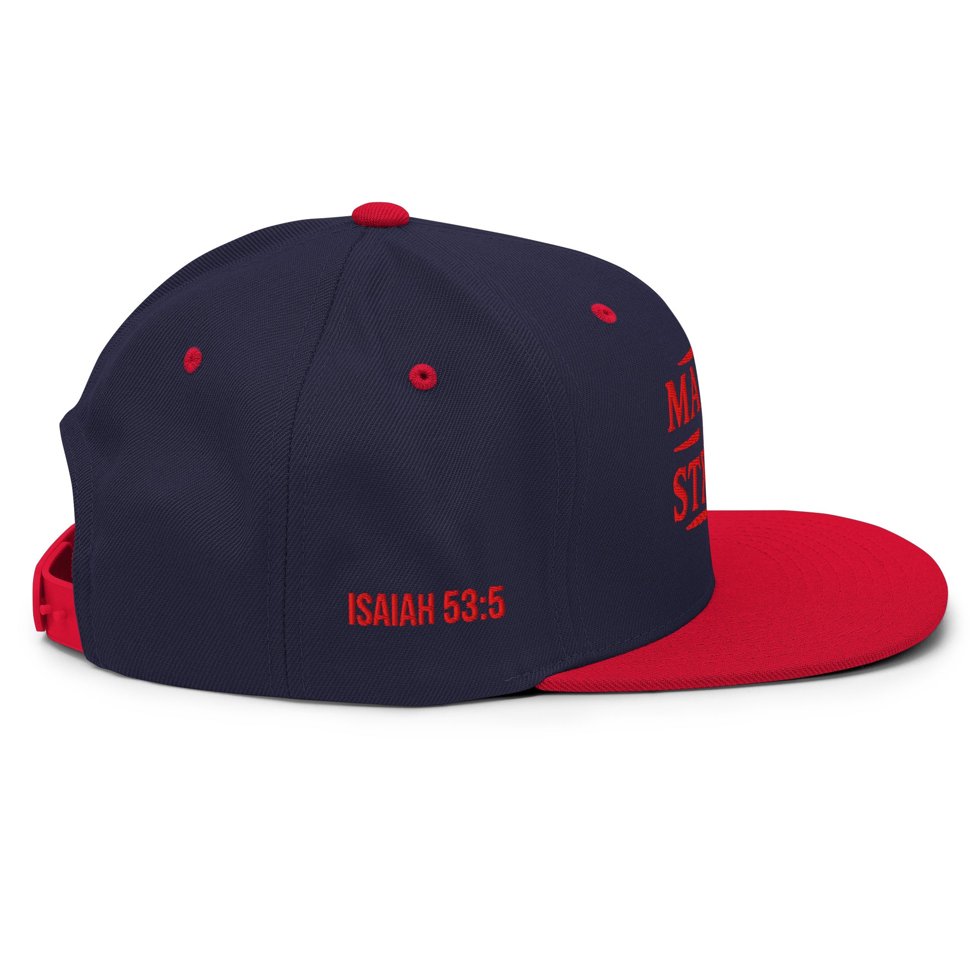 Marked by Stripes Classic Snapback - Navy/ Red - Right Side View 2