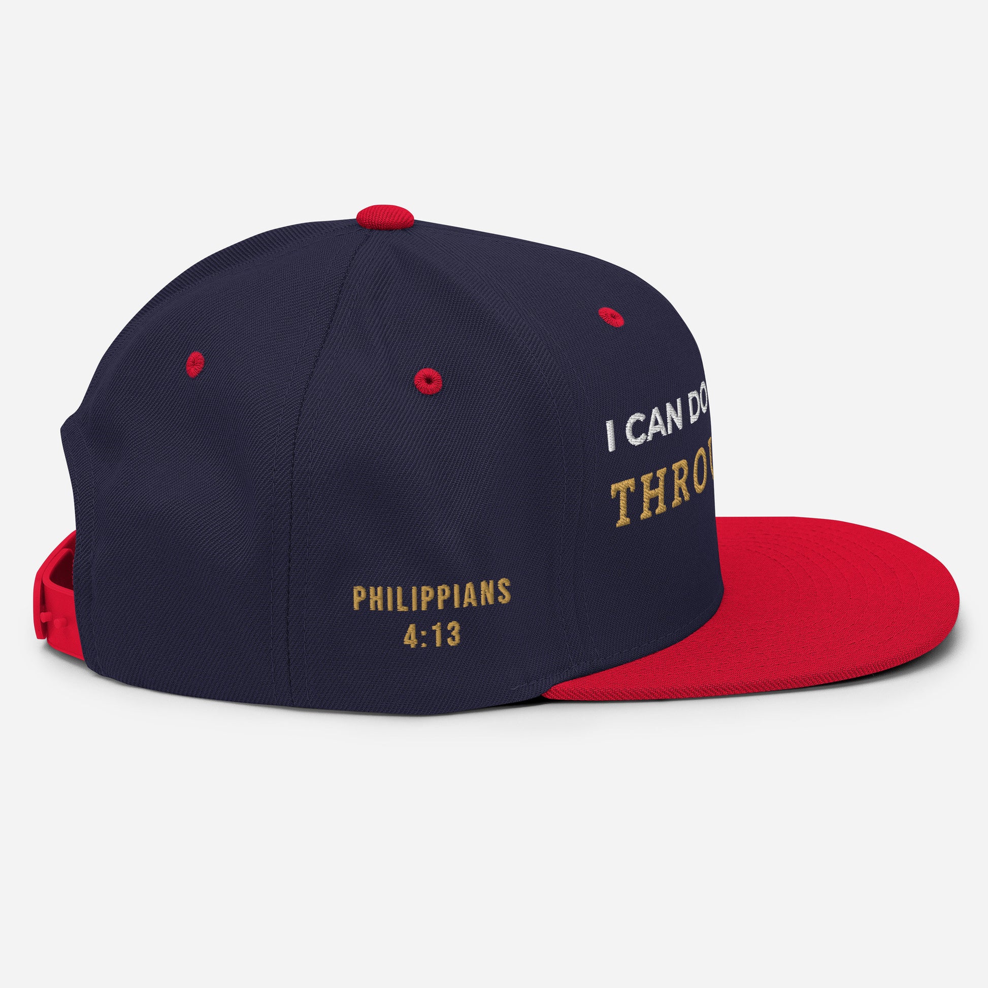 Through Him Classic Snapback - Navy/ Red - Right Side View 2