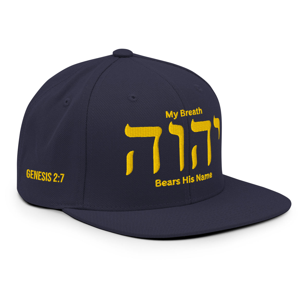 My Breath Bears His Name Classic Snapback - Navy - Right Front View
