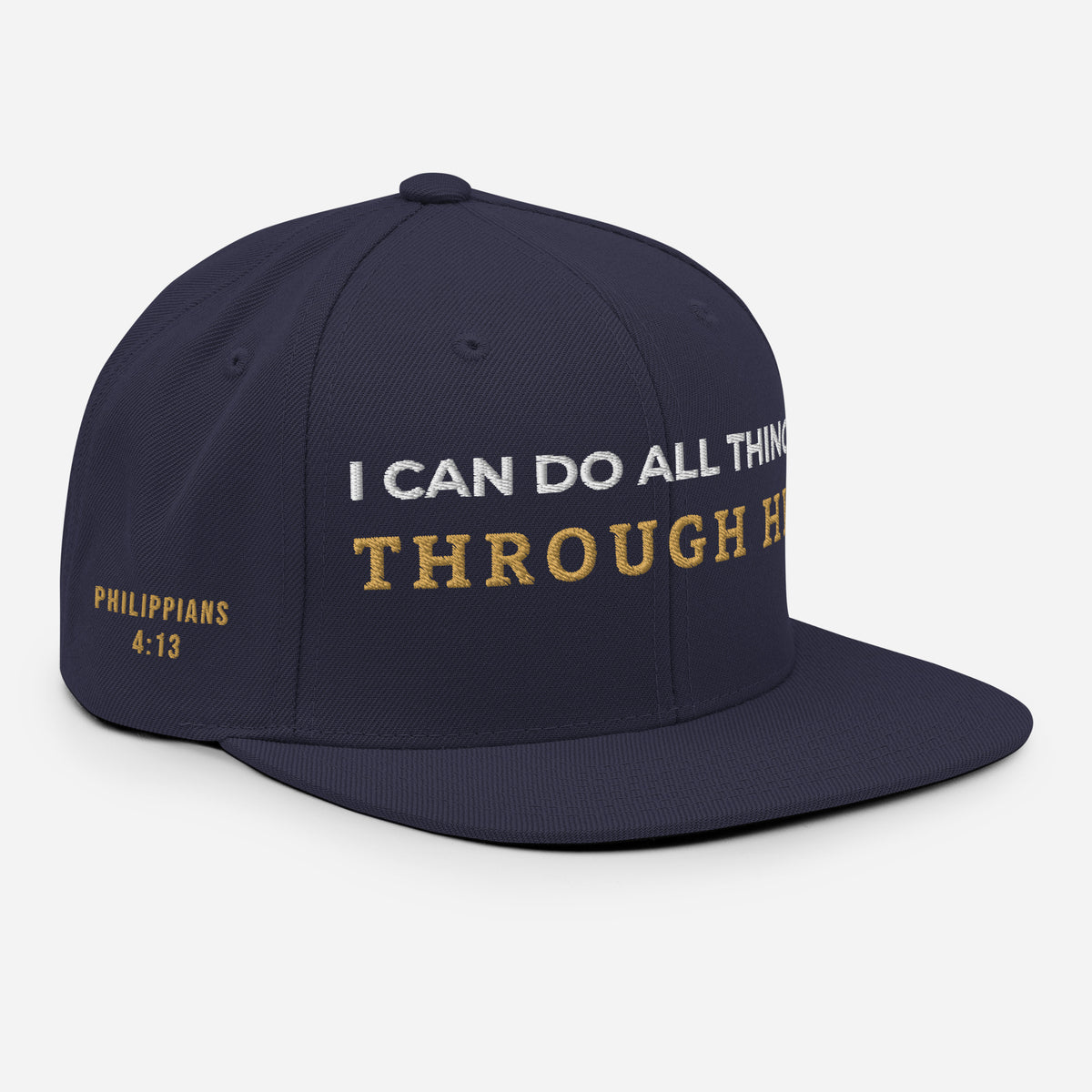 Through Him Classic Snapback - Navy - Right Front View