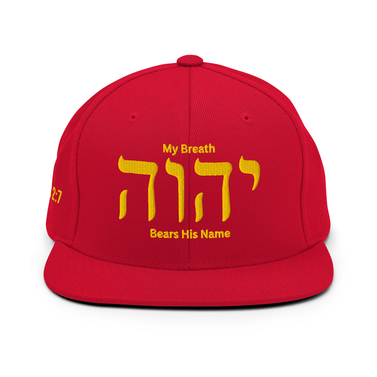 My Breath Bears His Name Classic Snapback - Red - Back View