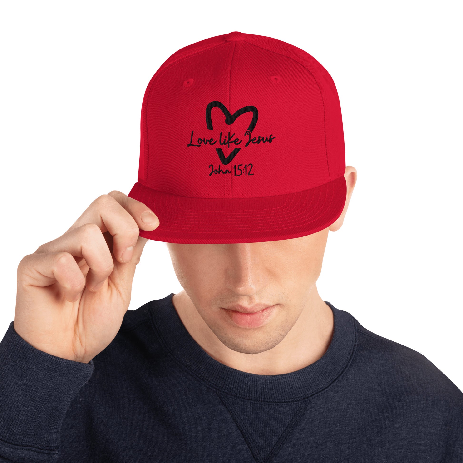 Love Like Jesus Classic Snapback - Red - Back View 3
