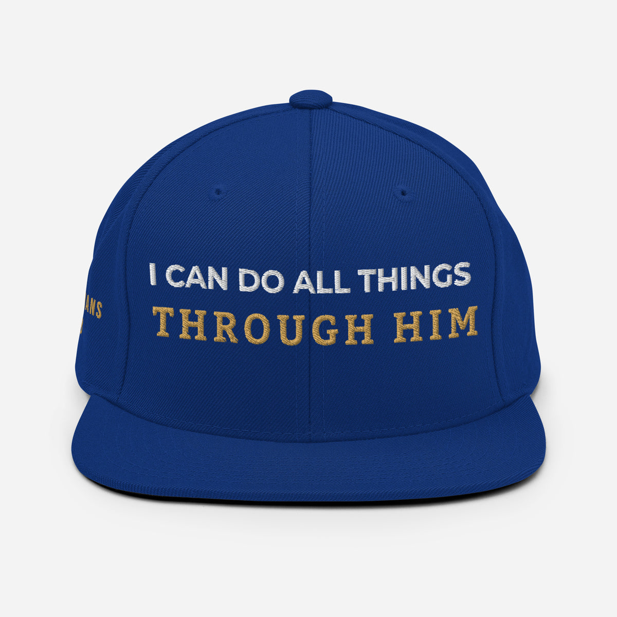 Through Him Classic Snapback - Royal Blue - Back View