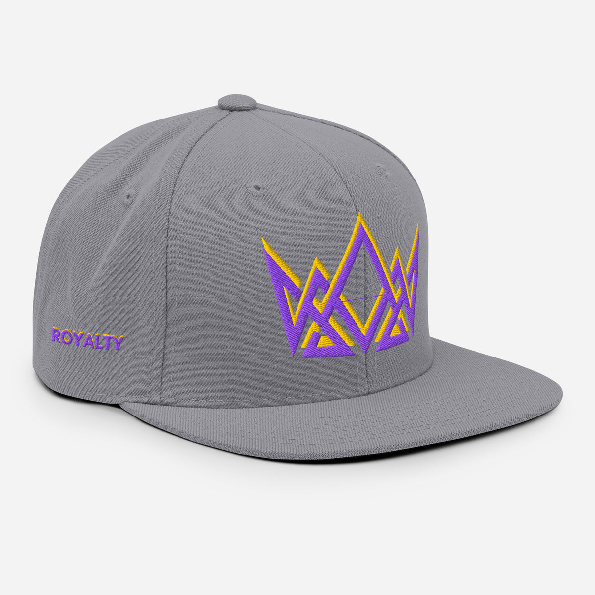 Royalty Classic Snapback - Silver - Right Front View