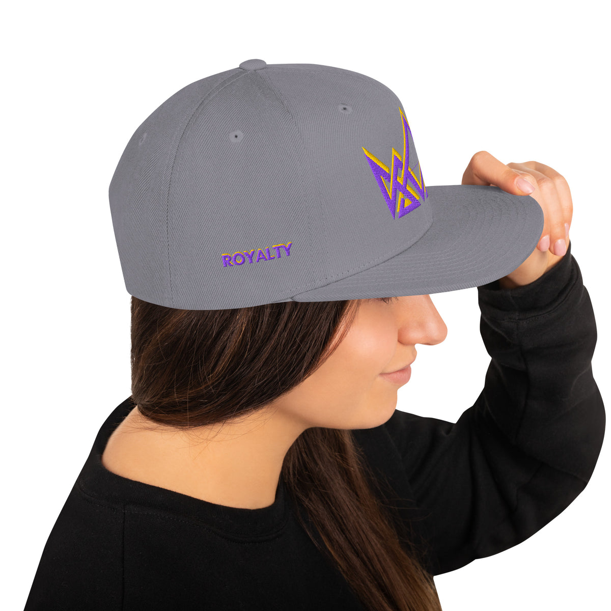 Royalty Classic Snapback - Silver - Right Side View