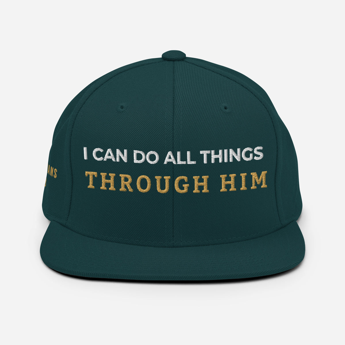 Through Him Classic Snapback - Spruce - Back View