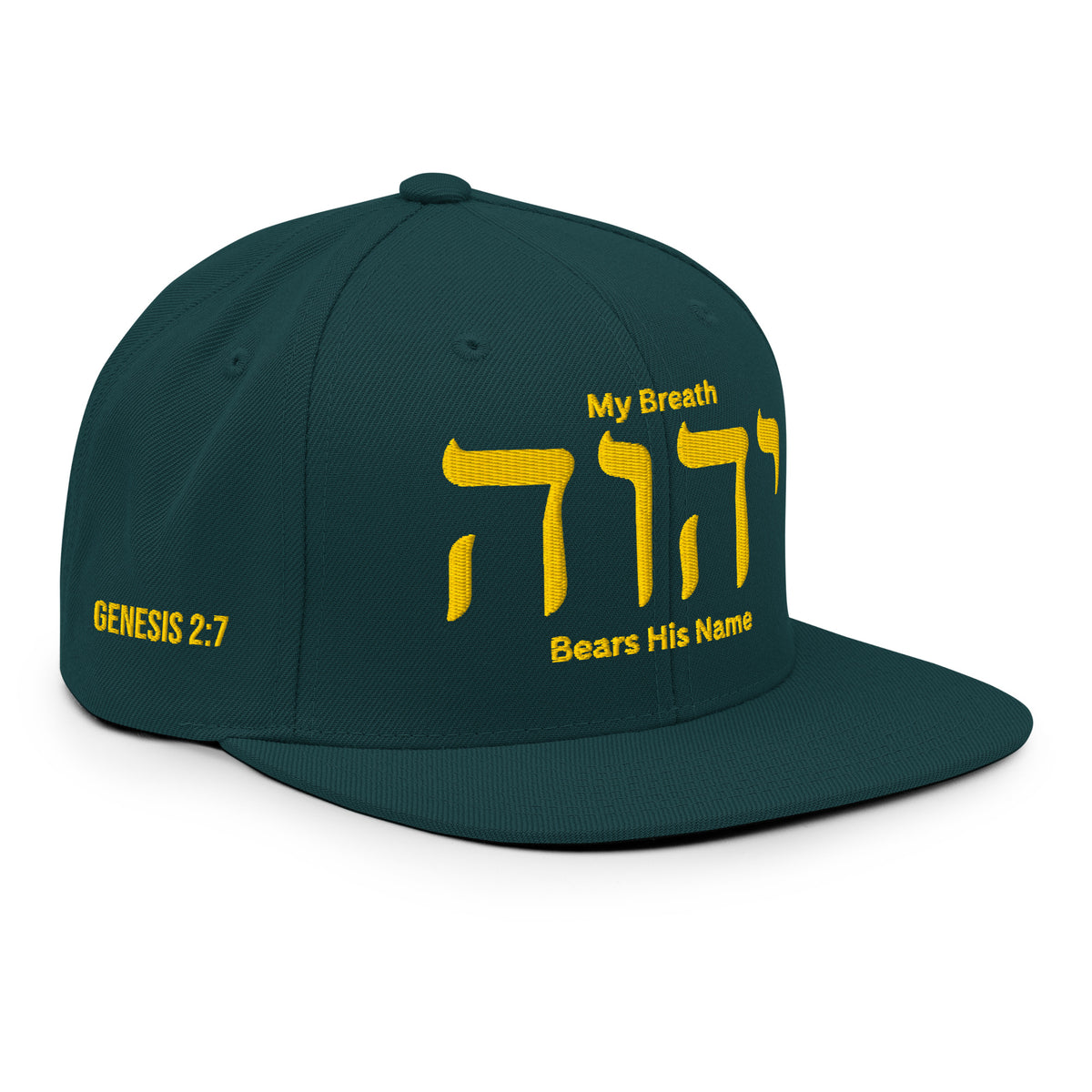 My Breath Bears His Name Classic Snapback - Spruce - Right Front View