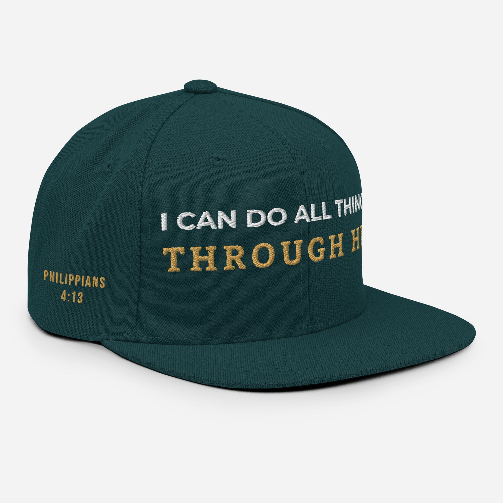 Through Him Classic Snapback - Spruce - Right Front View