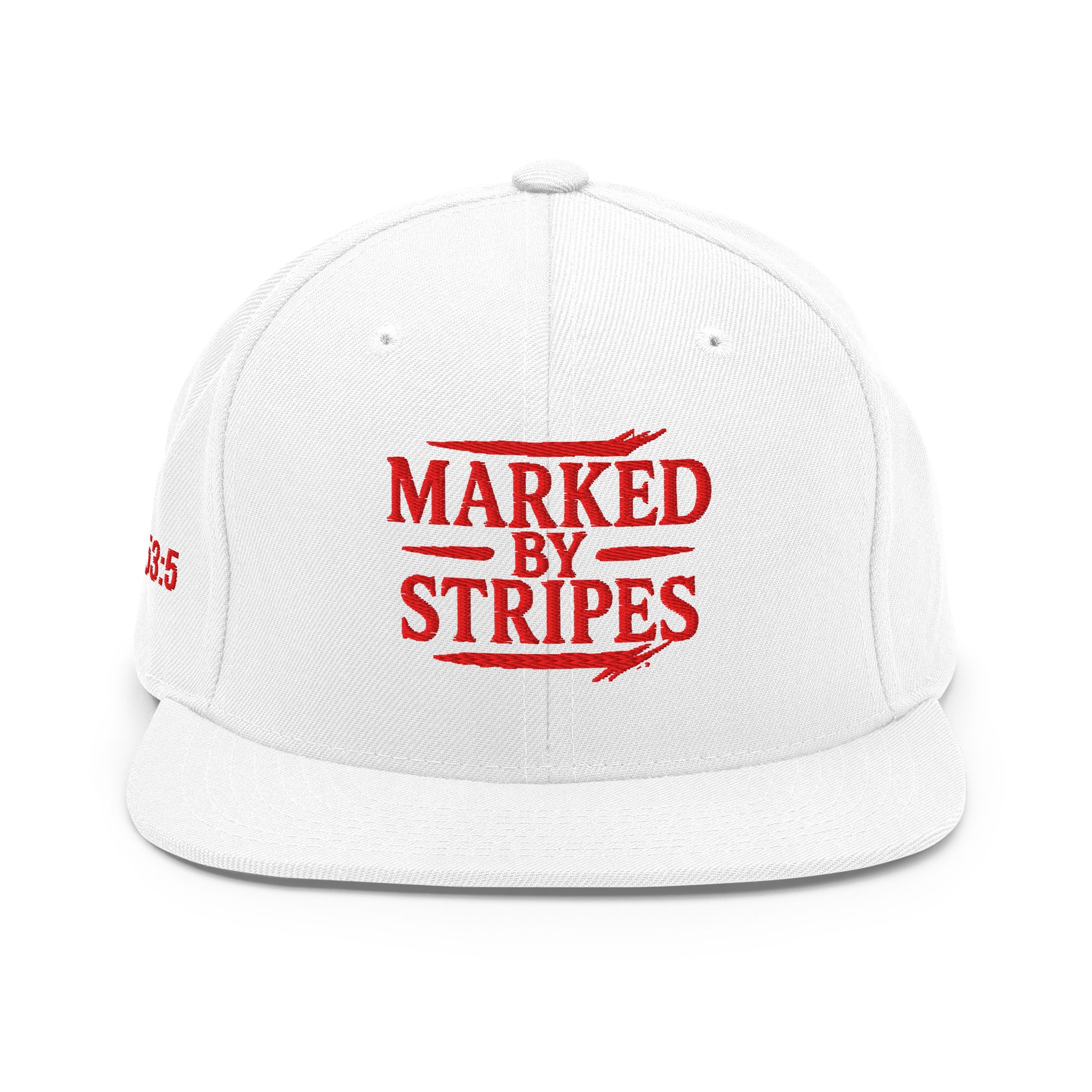 Marked by Stripes Classic Snapback - White - Back View