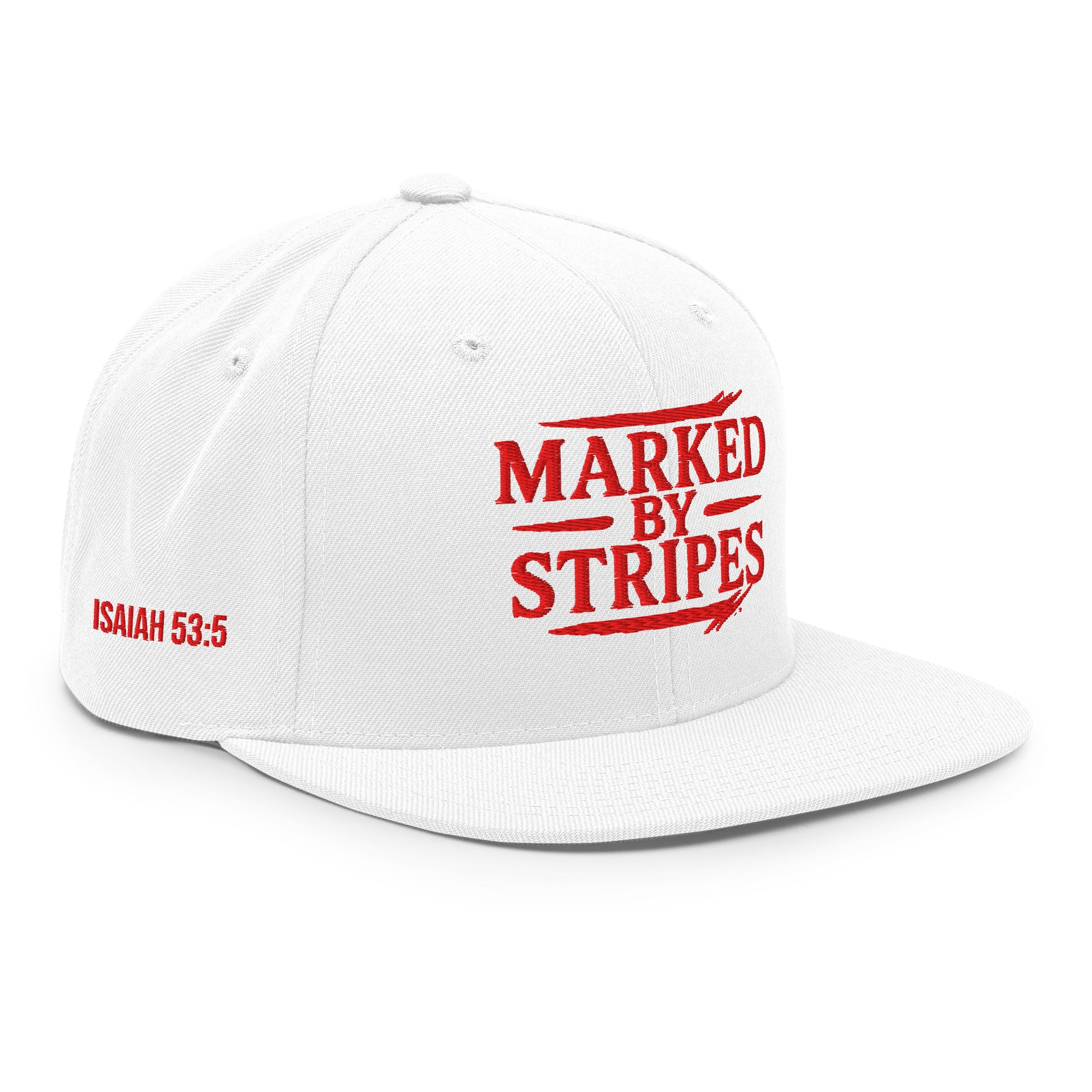 Marked by Stripes Classic Snapback - White - Right Front View