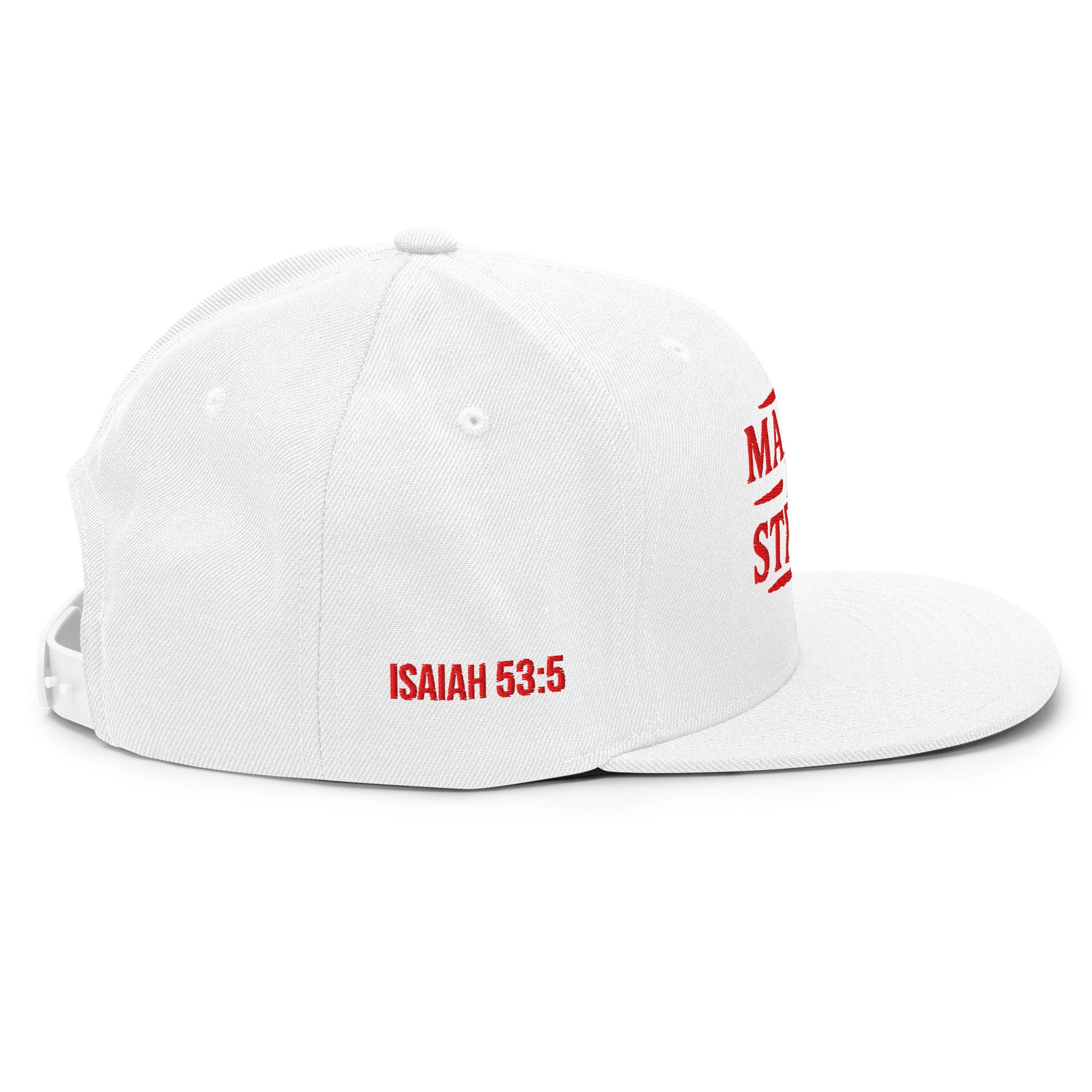 Marked by Stripes Classic Snapback - White - Right Side View
