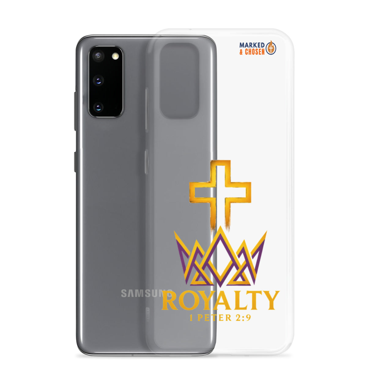 Royalty Clear Samsung Galaxy Case - Samsung Galaxy S20 - With-Phone View