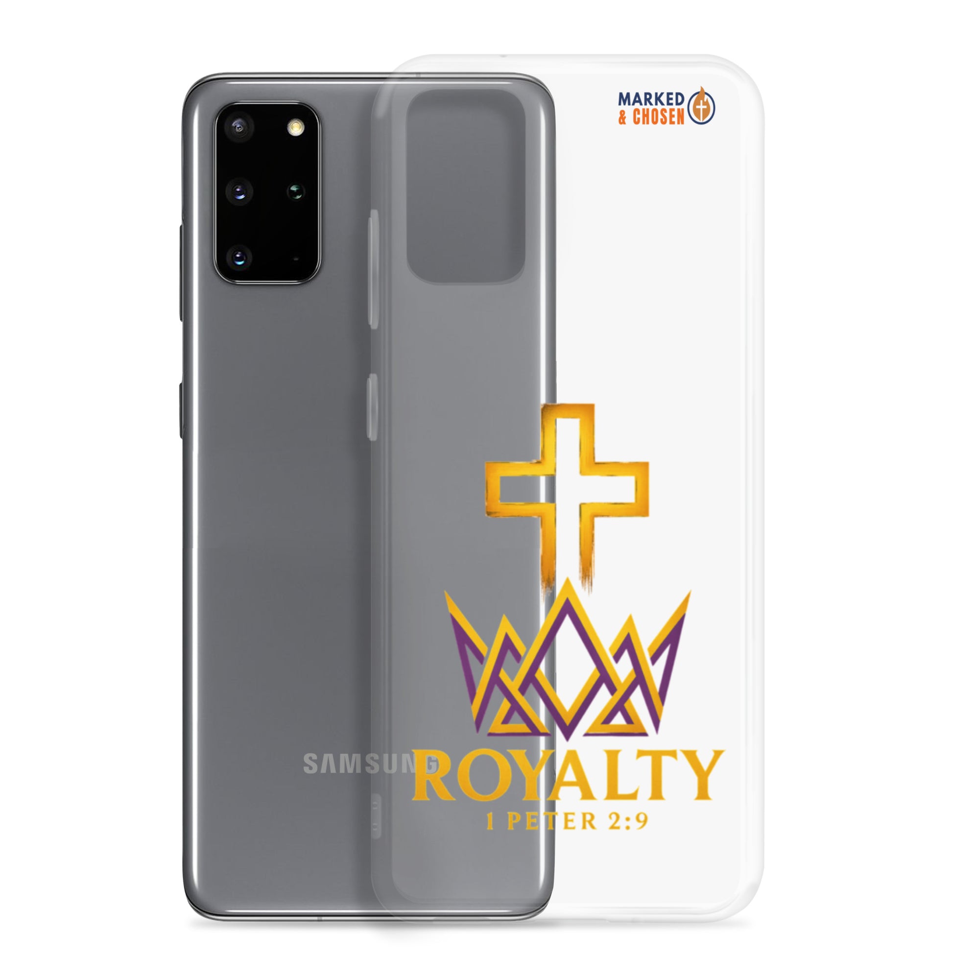 Royalty Clear Samsung Galaxy Case - Samsung Galaxy S20 Plus - With-Phone View