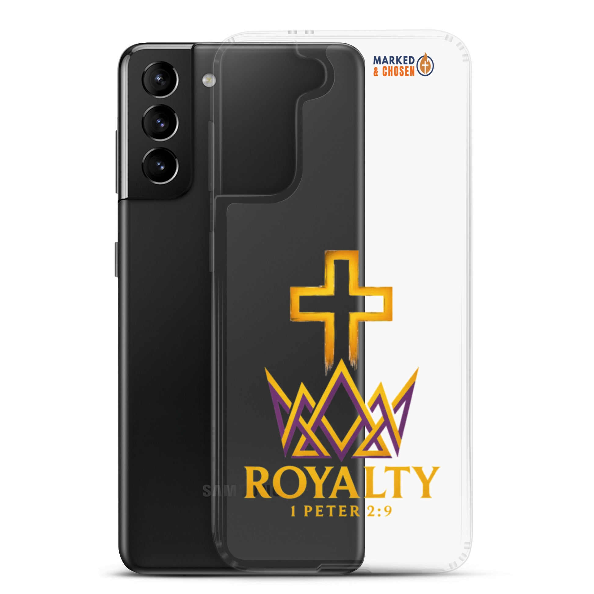 Royalty Clear Samsung Galaxy Case - Samsung Galaxy S21 Plus - With-Phone View