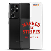 Marked by Stripes Clear Samsung Galaxy Case - Samsung Galaxy S21 Ultra - With-Phone View