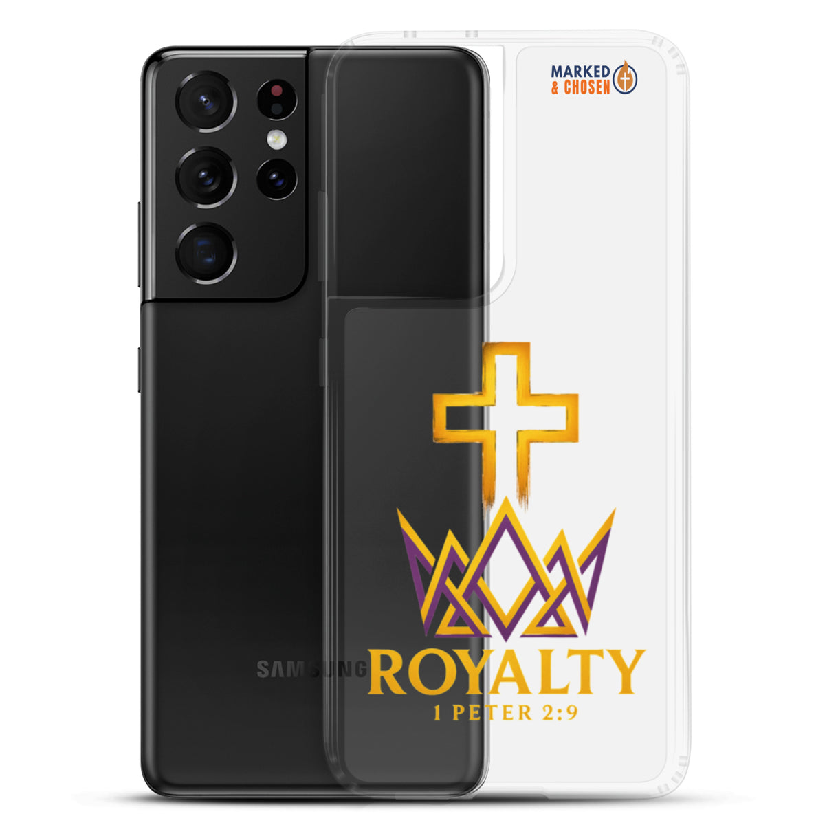 Royalty Clear Samsung Galaxy Case - Samsung Galaxy S21 Ultra - With-Phone View