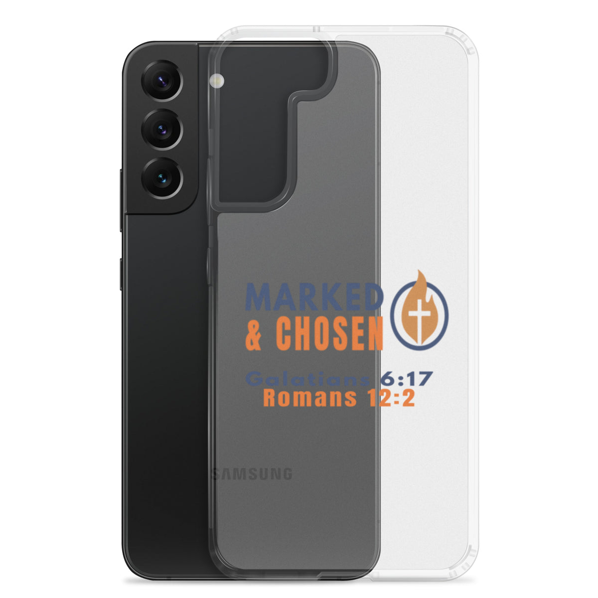 Marked & Chosen Clear Samsung Galaxy Case - Samsung Galaxy S22 Plus - With-Phone View