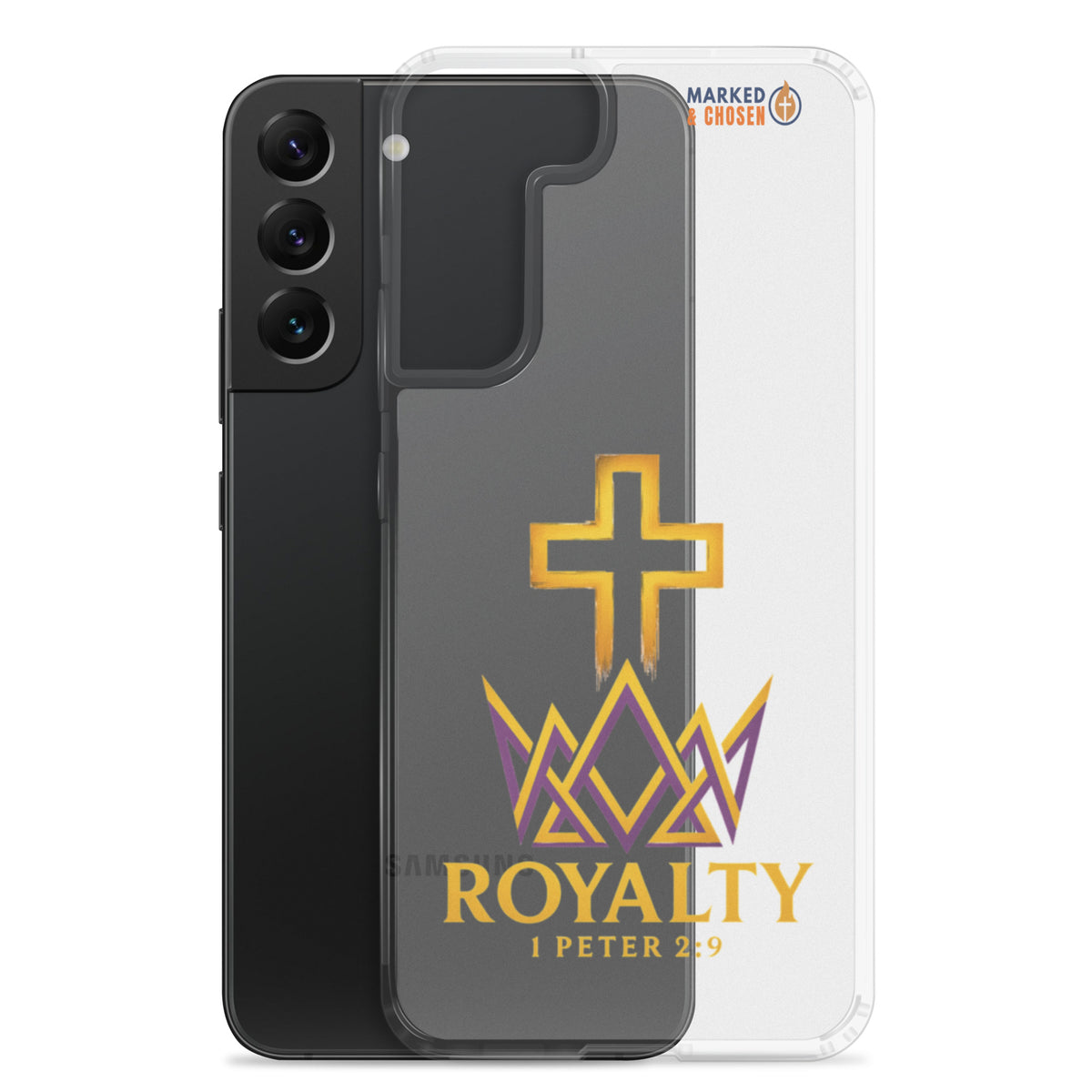 Royalty Clear Samsung Galaxy Case - Samsung Galaxy S22 Plus - With-Phone View
