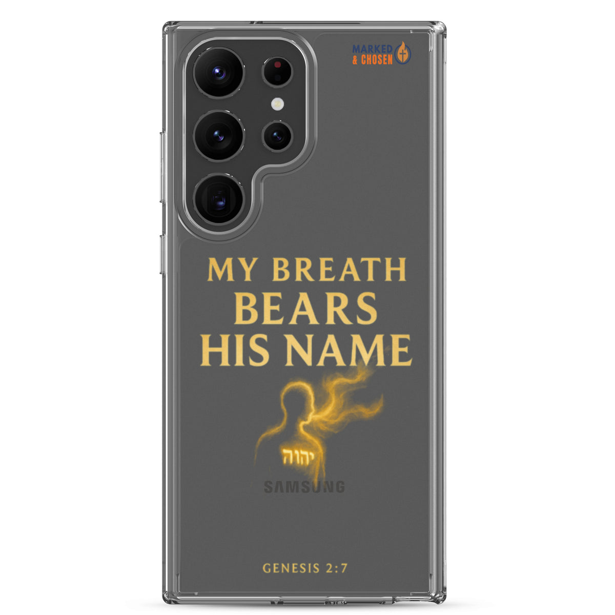 My Breath Bears His Name Clear Samsung Galaxy Case - Samsung Galaxy S23 Ultra - On-Phone View