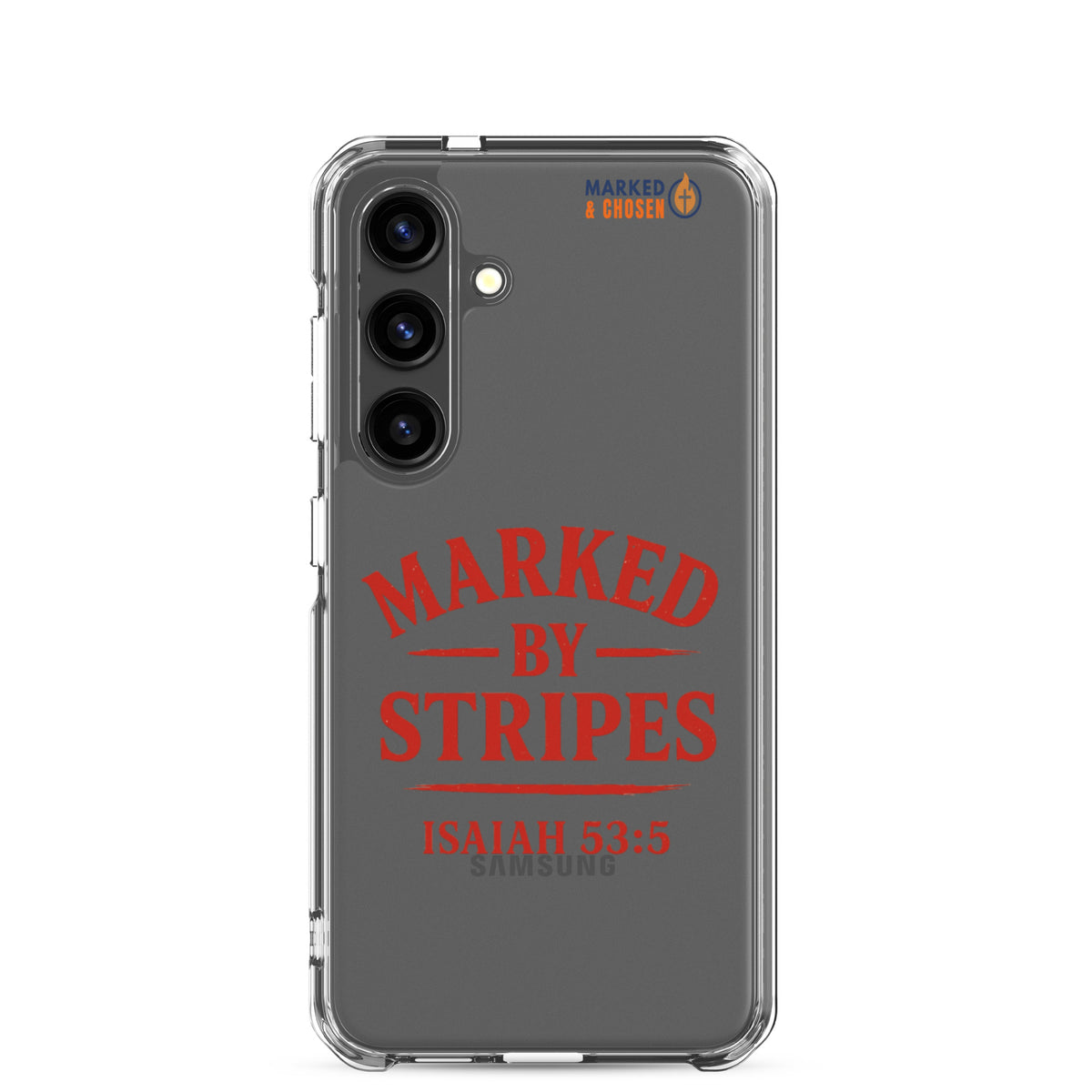 Marked by Stripes Clear Samsung Galaxy Case - Samsung Galaxy S24 - On-Phone View