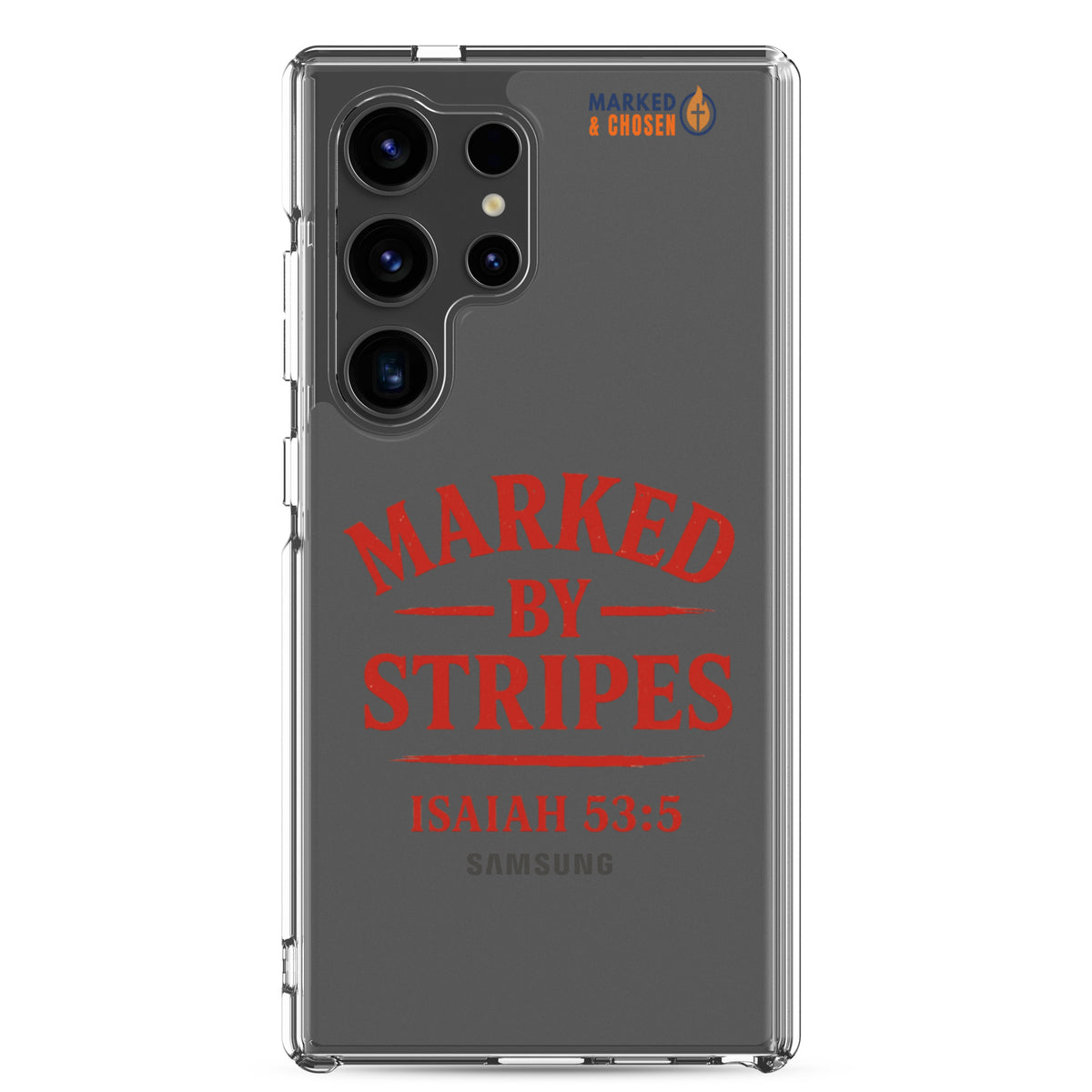 Marked by Stripes Clear Samsung Galaxy Case - Samsung Galaxy S24 Ultra - On-Phone View