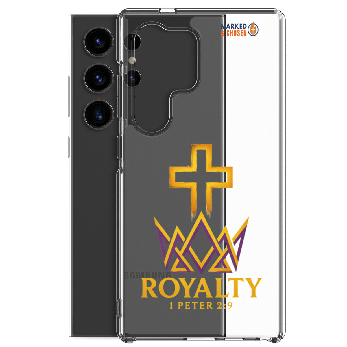 Royalty Clear Samsung Galaxy Case - Samsung Galaxy S24 Ultra - With-Phone View