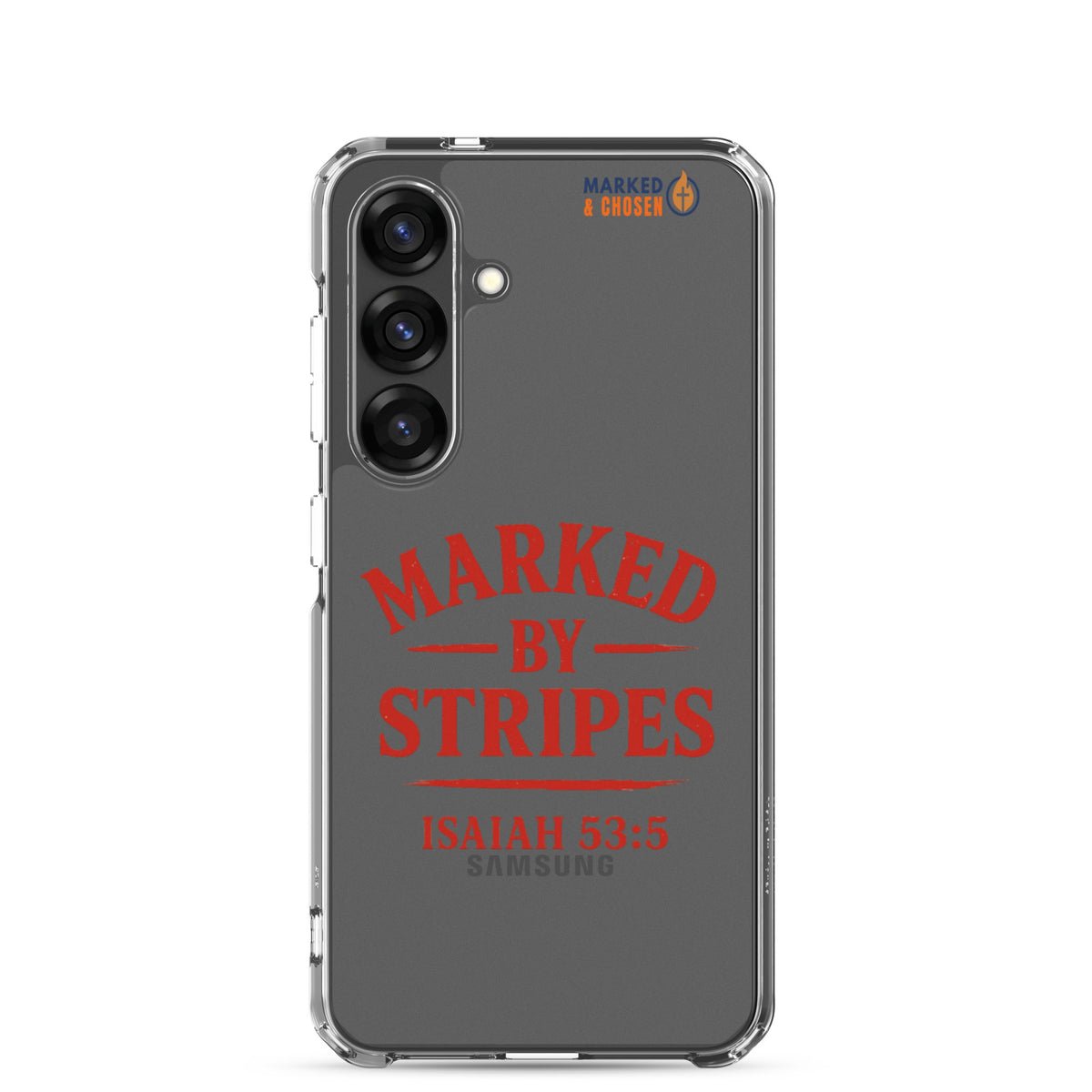 Marked by Stripes Clear Samsung Galaxy Case - Samsung Galaxy S25 - On-Phone View