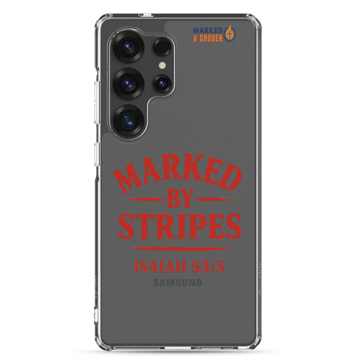 Marked by Stripes Clear Samsung Galaxy Case - Samsung Galaxy S25 Ultra - On-Phone View
