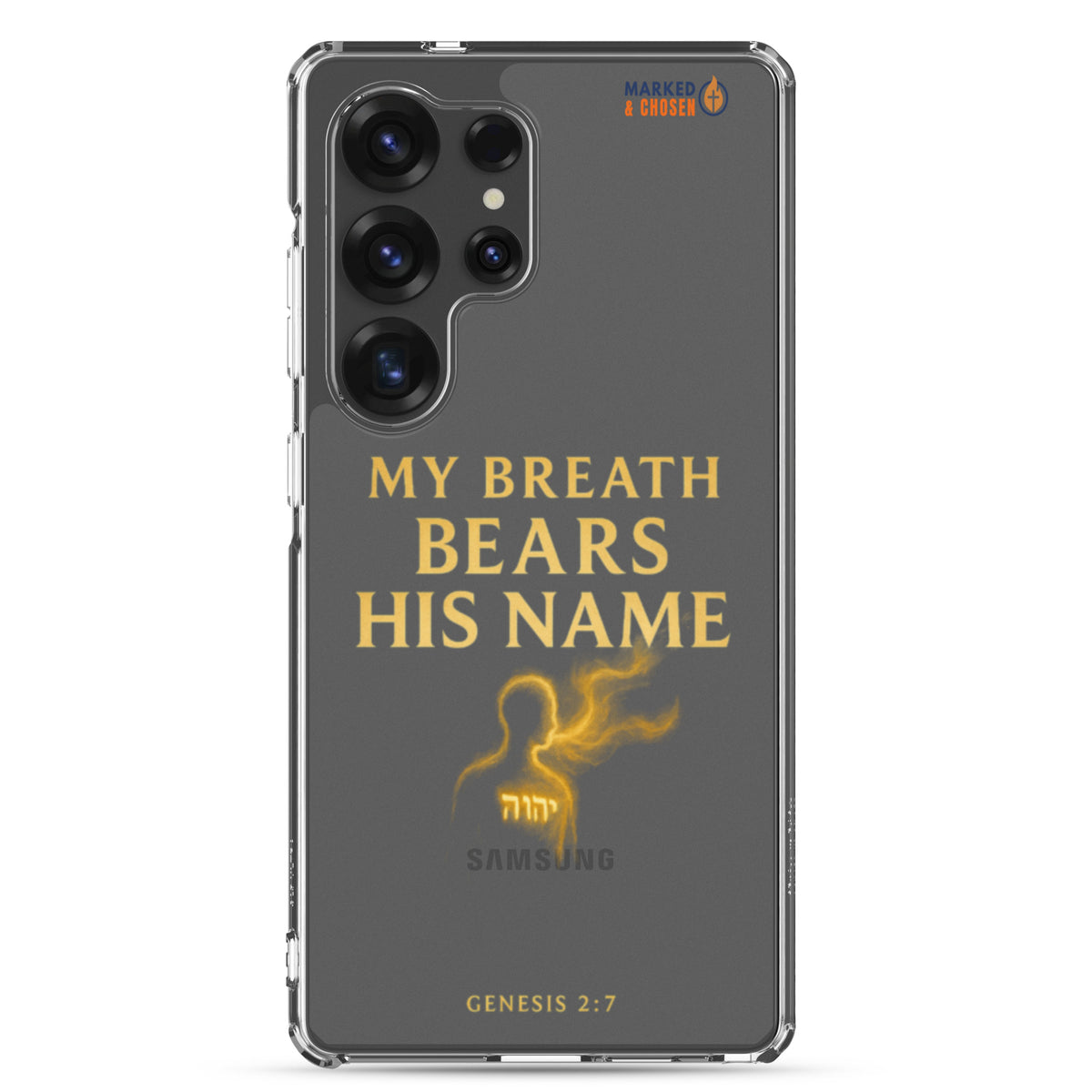 My Breath Bears His Name Clear Samsung Galaxy Case - Samsung Galaxy S25 Ultra - On-Phone View