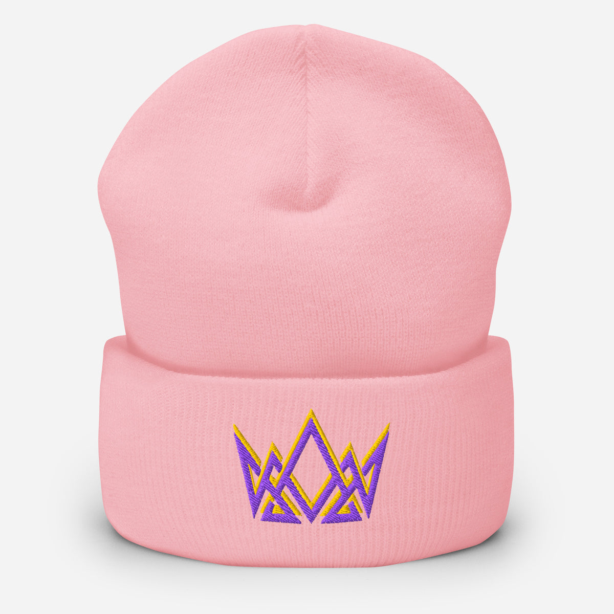 Royalty Cuffed Beanie - Baby Pink - Front View