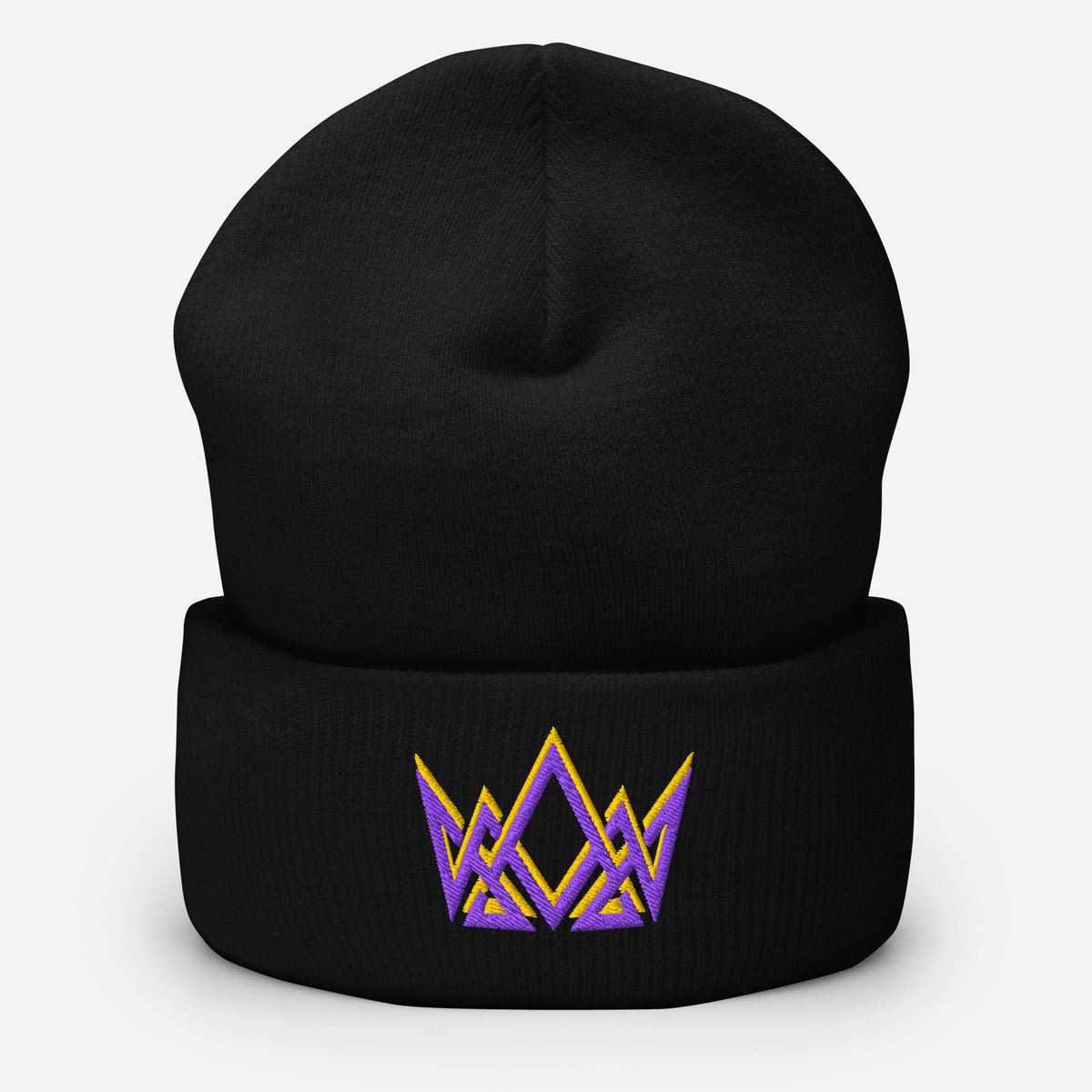 Royalty Cuffed Beanie - Black - Front View