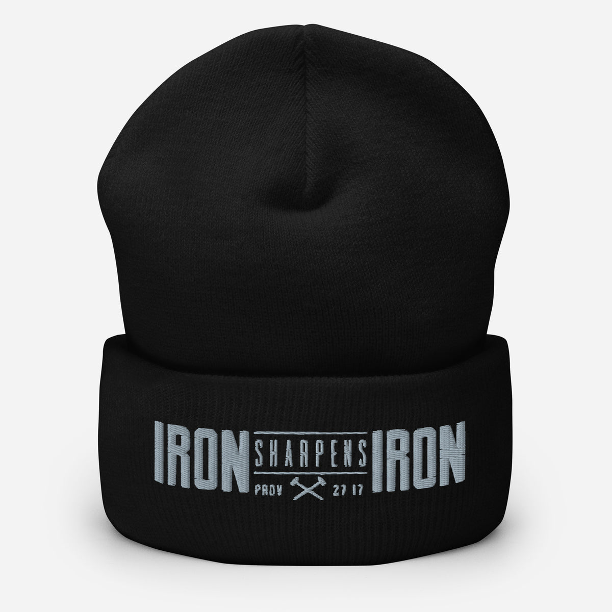 Men's Iron Sharpens Iron Beanie - Black - Front View