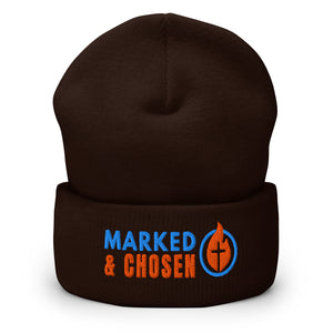 Unisex Yupoong 1501KC classic cuffed beanie, hypoallergenic 100% turbo-spun acrylic knit, 12-inch length, Brown.