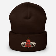 Fire in My Bones Cuffed Beanie - Brown - Front View