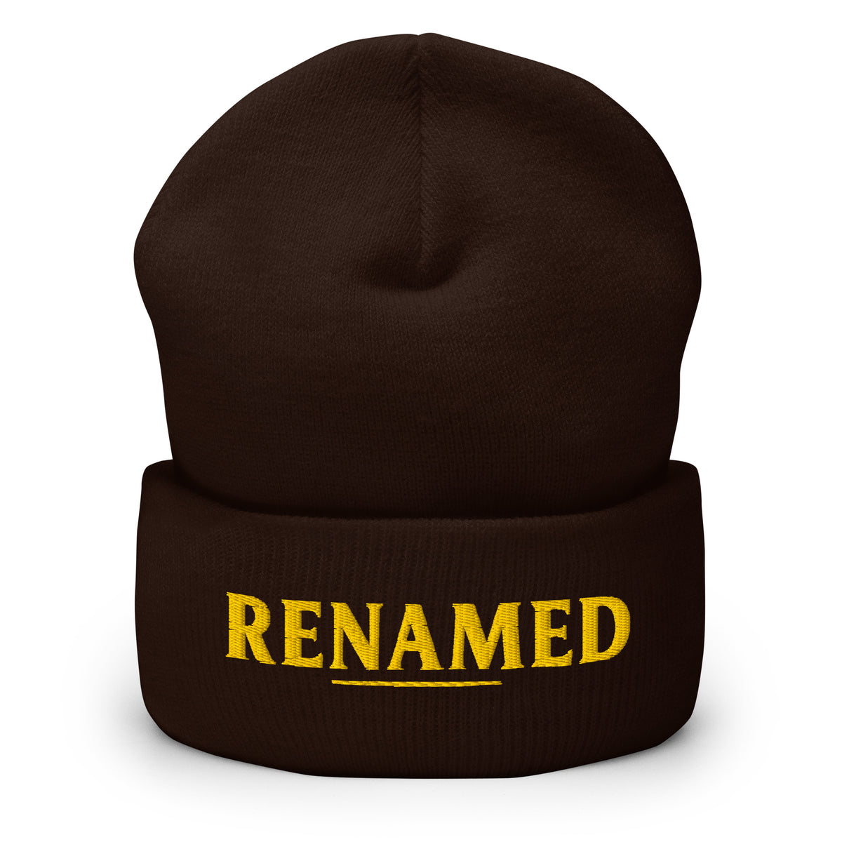 Renamed Cuffed Beanie - Brown - Front View