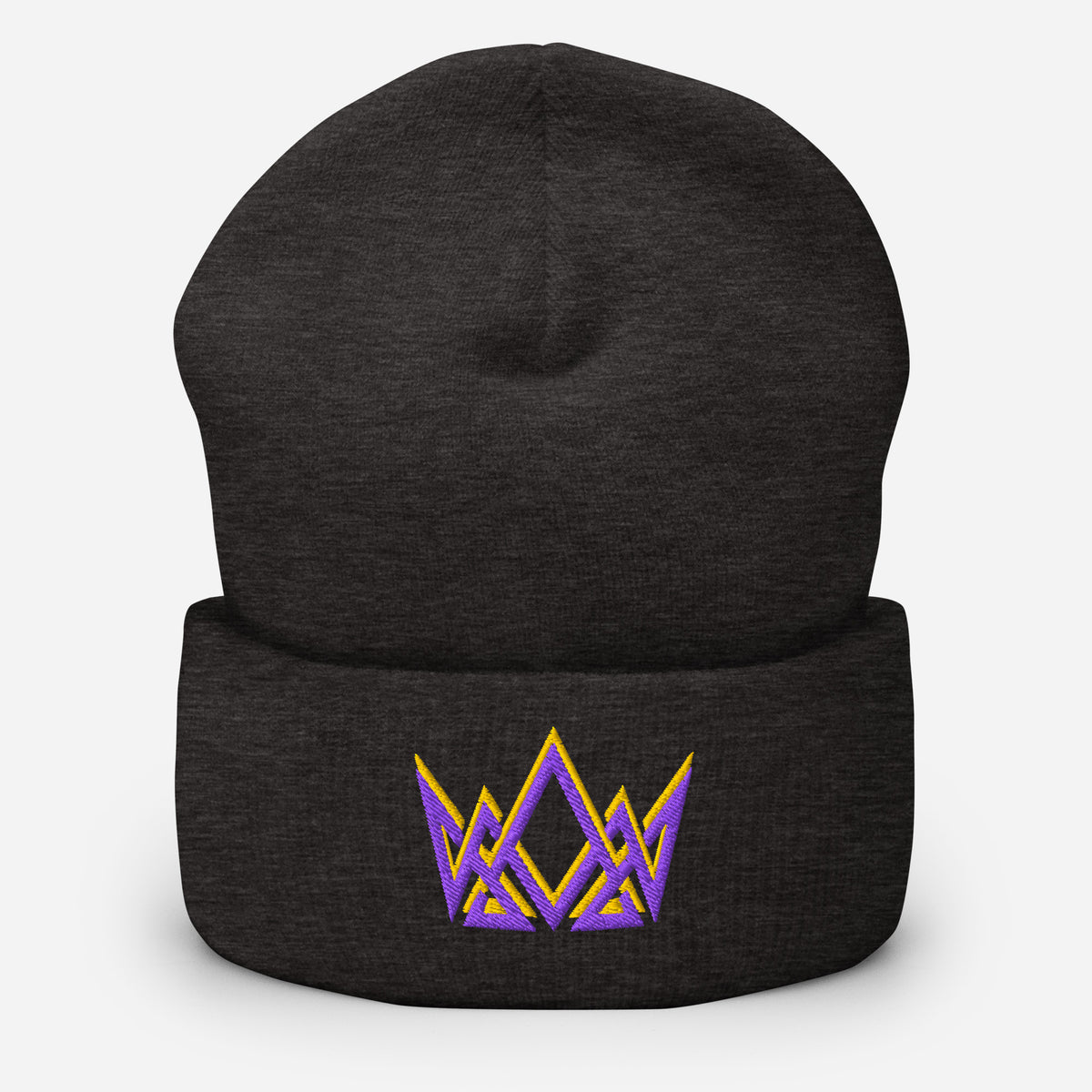 Royalty Cuffed Beanie - Dark Grey - Front View 3