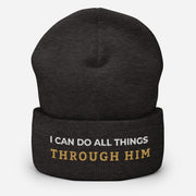 Through Him Cuffed Beanie - Dark Grey - Front View
