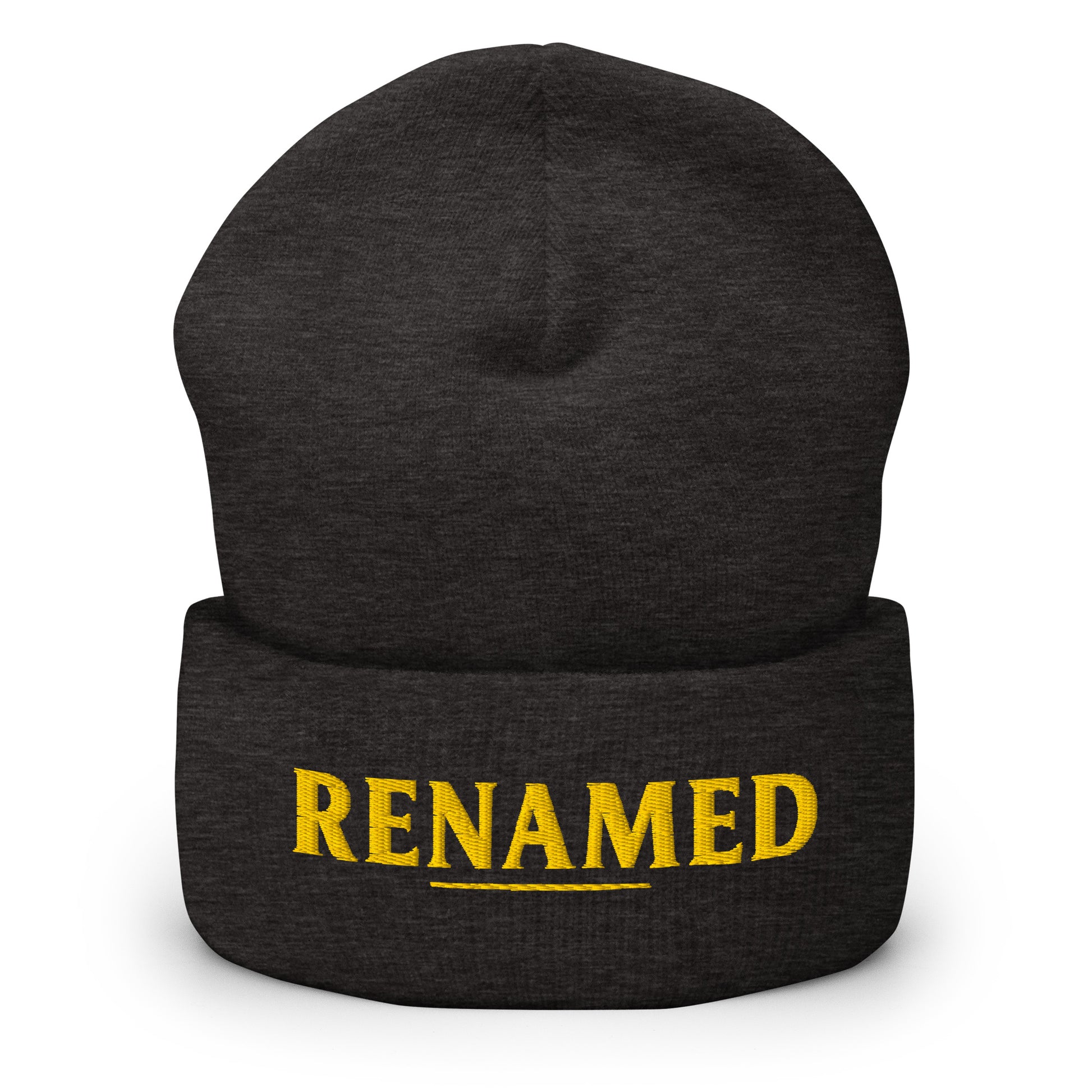 Renamed Cuffed Beanie - Dark Grey - Front View