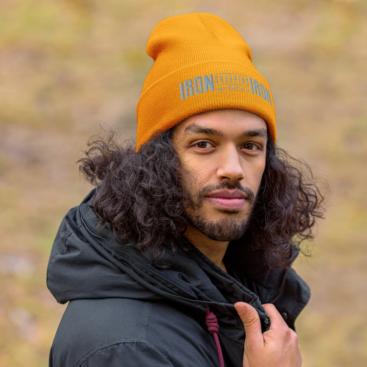 Men's Iron Sharpens Iron Beanie - Gold - Front View