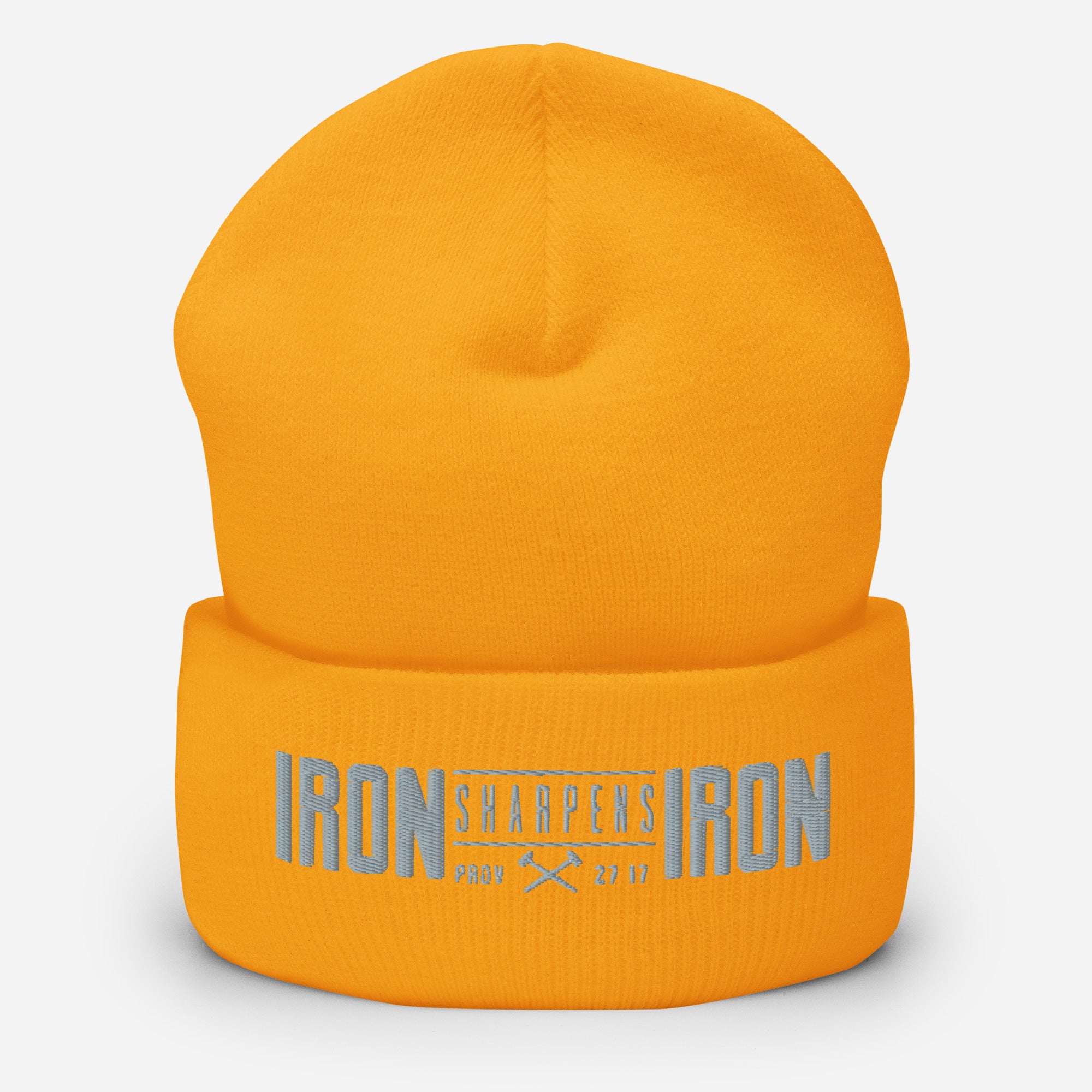 Men's Iron Sharpens Iron Beanie - Gold - Front View 3