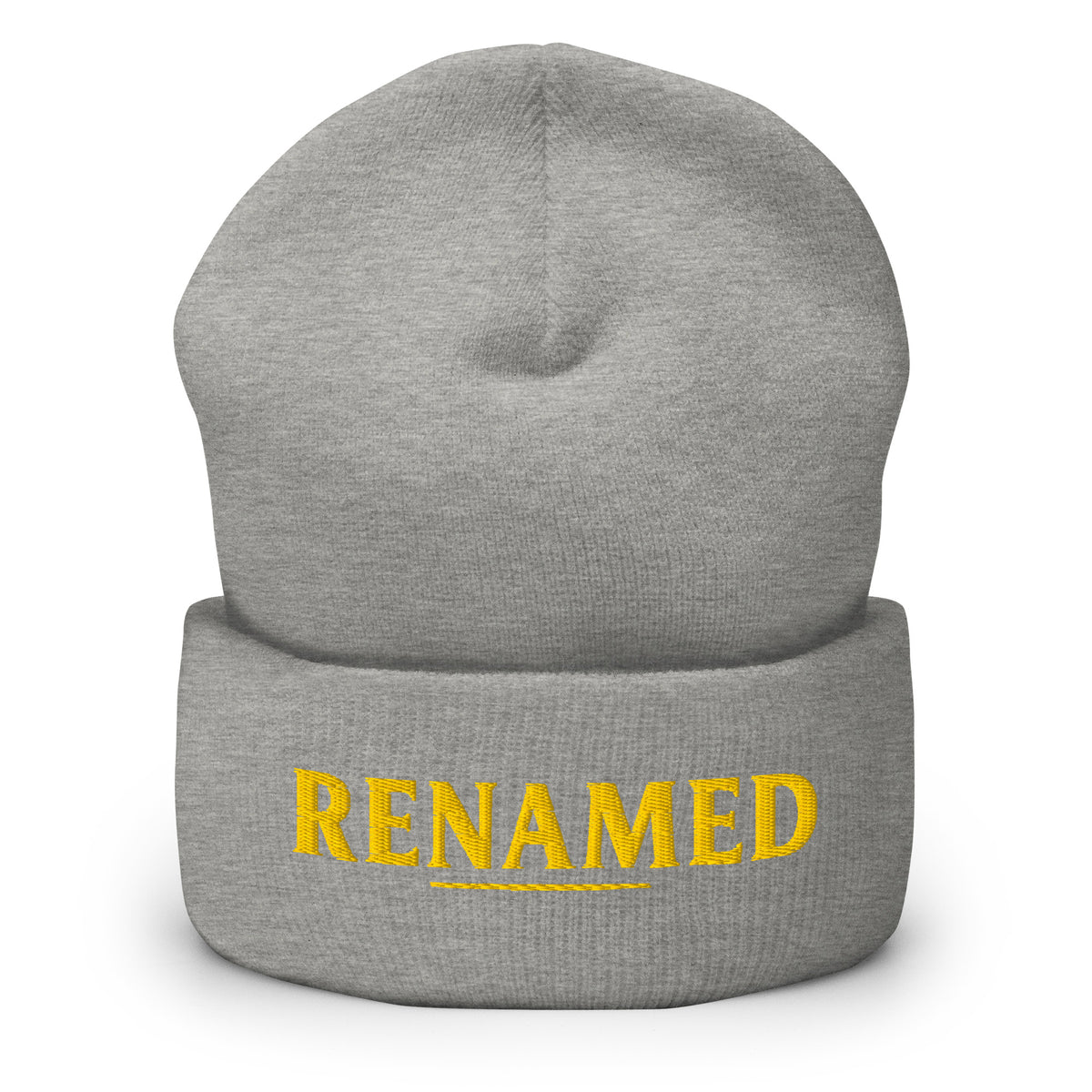 Renamed Cuffed Beanie - Heather Grey - Front View