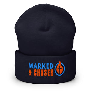 Unisex Yupoong 1501KC classic cuffed beanie, hypoallergenic 100% turbo-spun acrylic knit, 12-inch length, Navy.