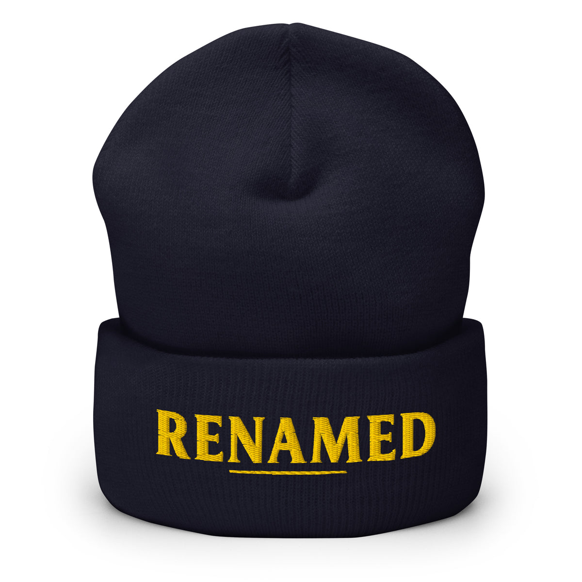 Renamed Cuffed Beanie - Navy - Front View