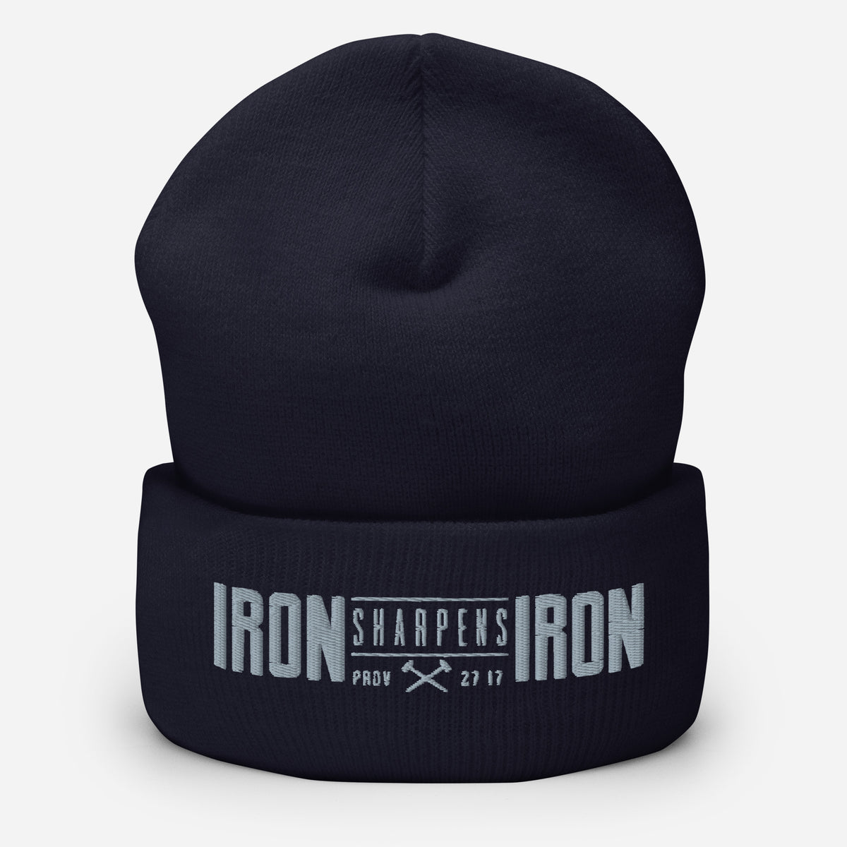 Men's Iron Sharpens Iron Beanie - Navy - Front View