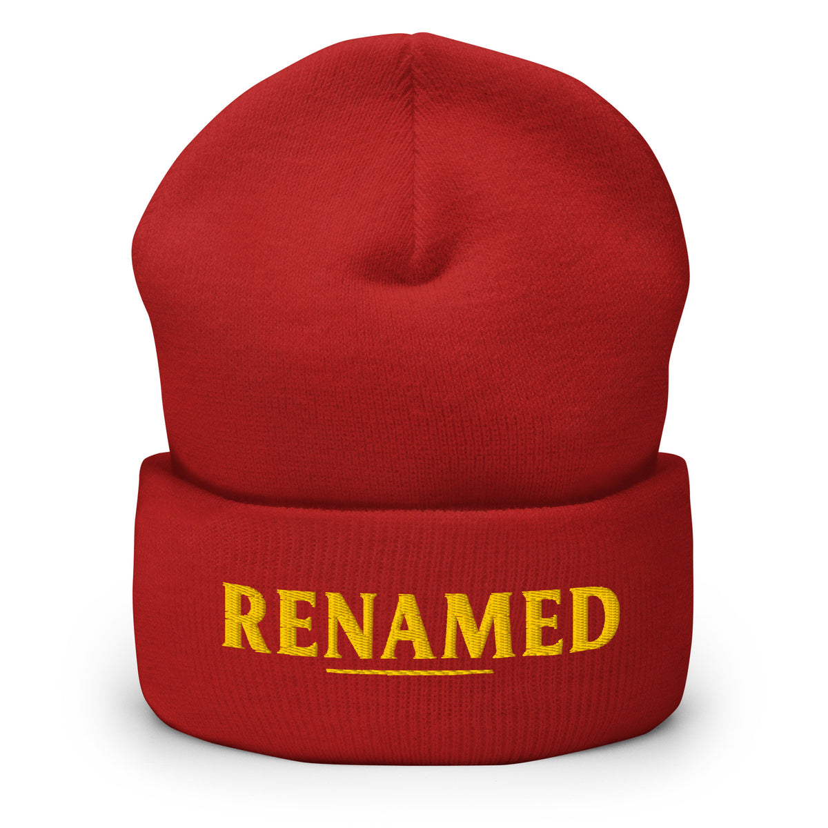 Renamed Cuffed Beanie - Red - Front View 3