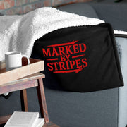Marked by Stripes Premium Sherpa Blanket - Black - Front View