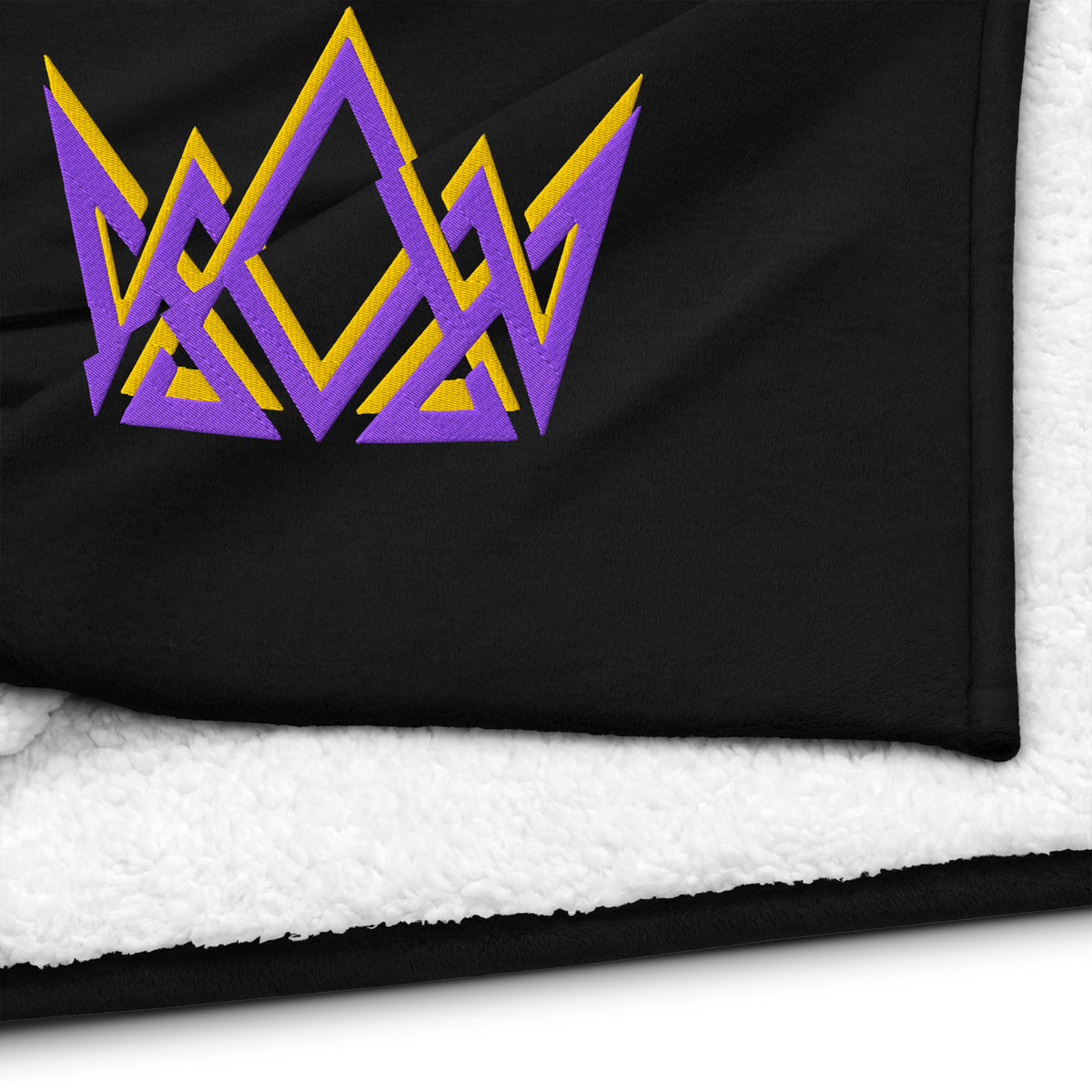 Royalty Premium Sherpa Blanket - Black - Detail View