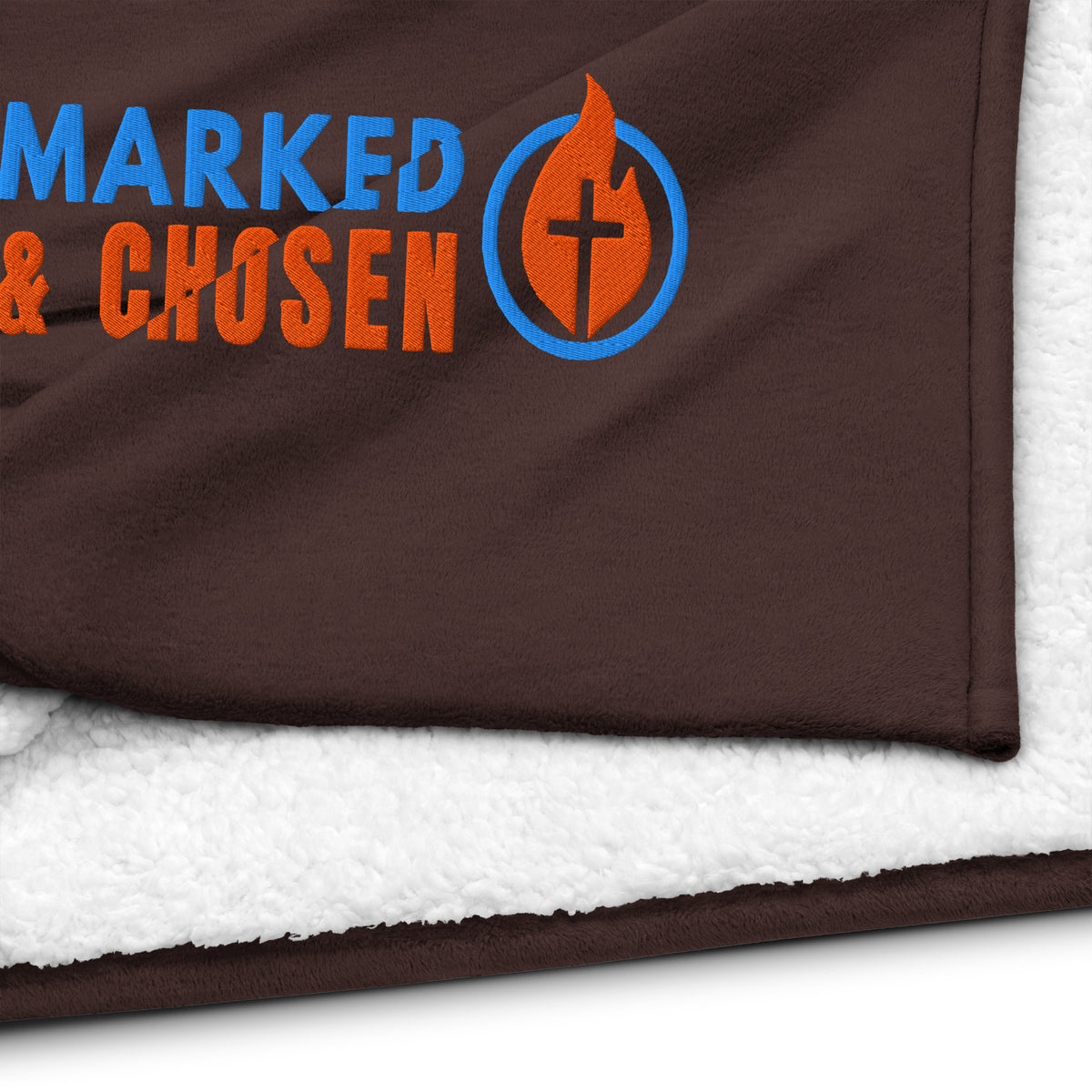 Marked & Chosen Premium Sherpa Blanket - Fireside Brown - Side View