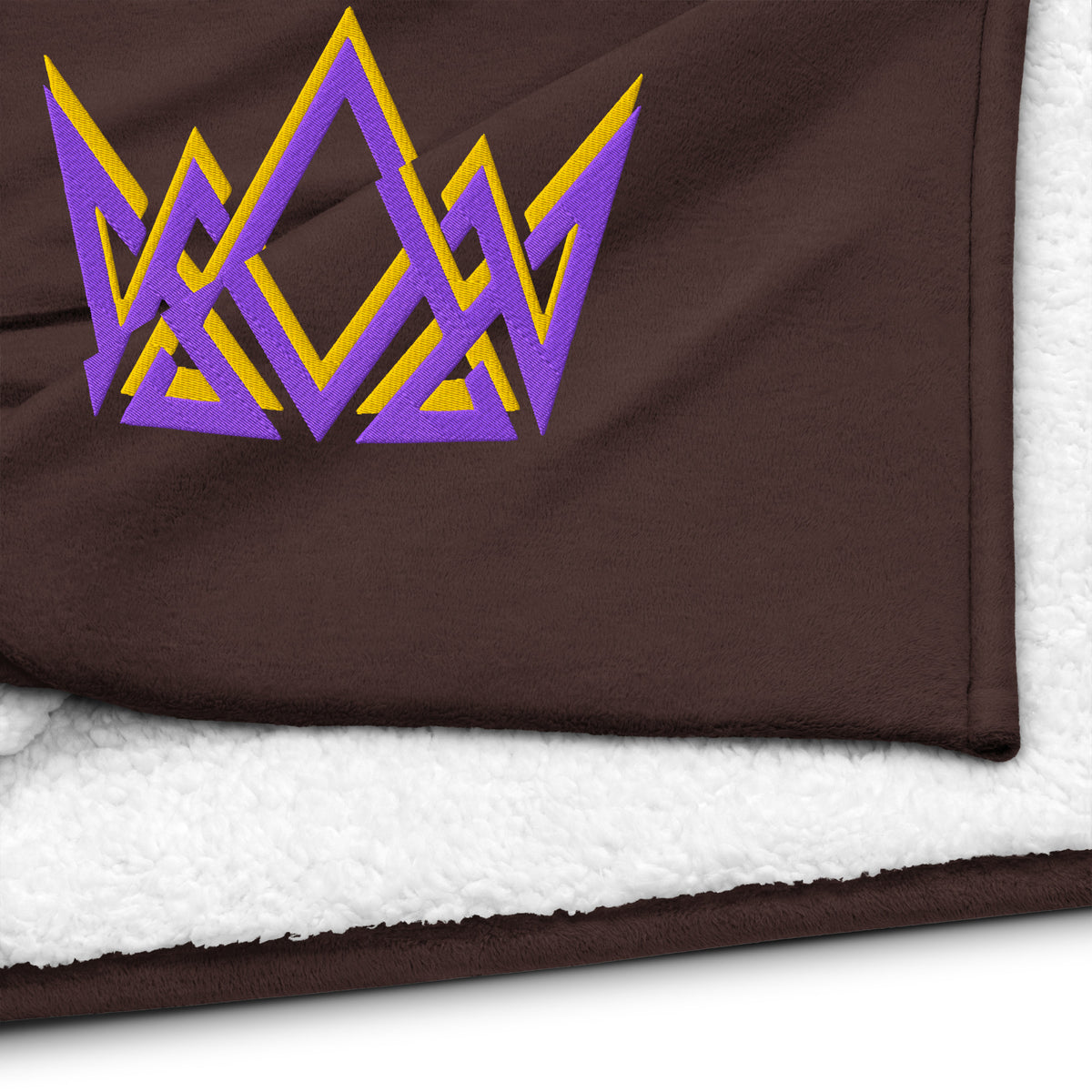 Royalty Premium Sherpa Blanket - Fireside Brown - Side View